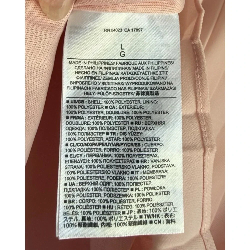 Banana Republic Pink Pleated Mini Skirt Elastic Waist L Accordion Chiffon Style